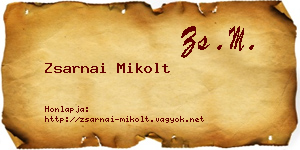 Zsarnai Mikolt névjegykártya
